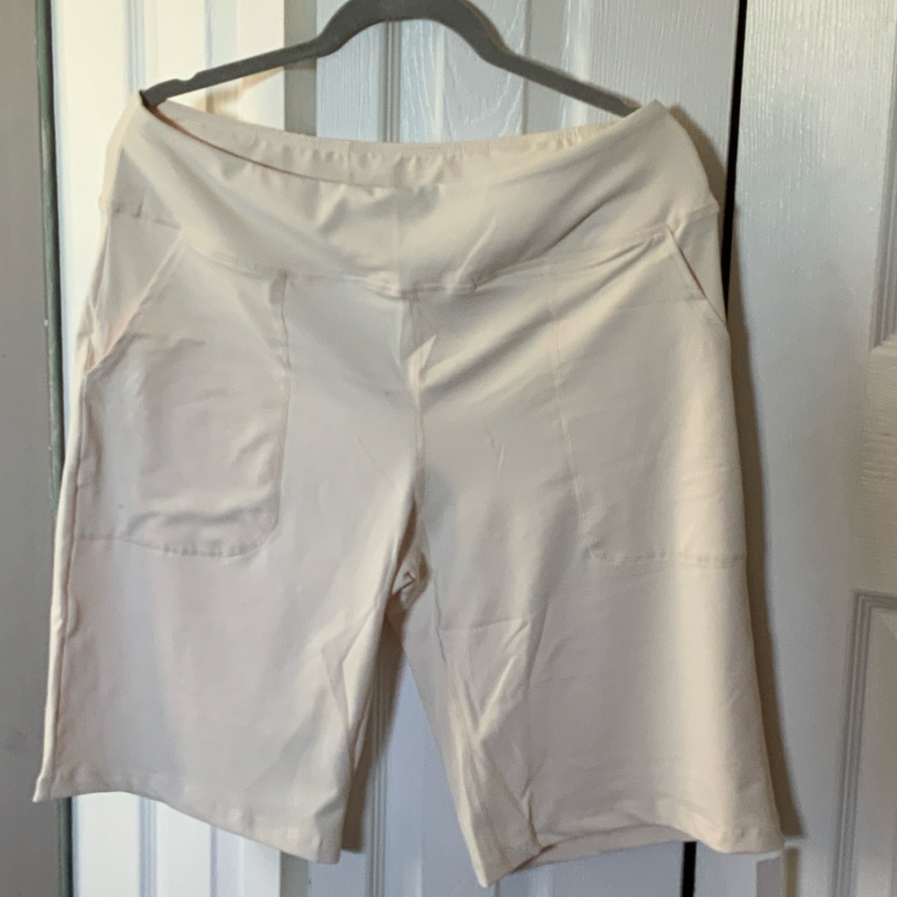 Women's Active Shorts - Pink, Blue, and Cream - Picture 9 of 10